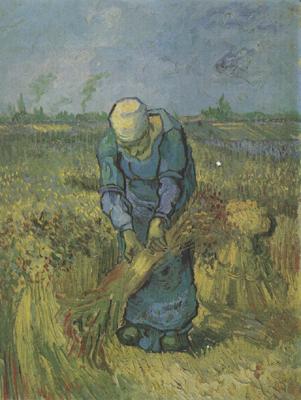 Vincent Van Gogh Peasant Woman Binding Sheaves (nn04) oil painting picture